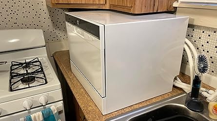 2-RCA RDW3208 Counter Top Dishwasher, 6 Place Settings, Portable, White