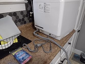 COMFEE' Portable Mini Dishwasher Countertop with 5L Built-in Water Tank for Apartments& RVs, No Hookup Needed, 6 Programs, 360° Dual Spray, 192℉ High-Temp& Air-Dry Function