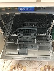 3-SPT SD-2224DS ENERGY STAR Compact Countertop Dishwasher with Delay Start - Portable Dishwasher with Stainless Steel Interior and 6 Place Settings Rack Silverware Basket, Silver