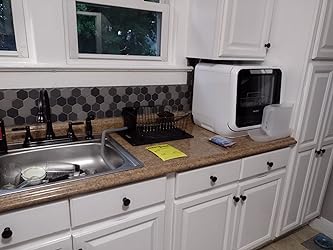 COMFEE' Portable Mini Dishwasher Countertop with 5L Built-in Water Tank for Apartments& RVs, No Hookup Needed, 6 Programs, 360° Dual Spray, 192℉ High-Temp& Air-Dry Function