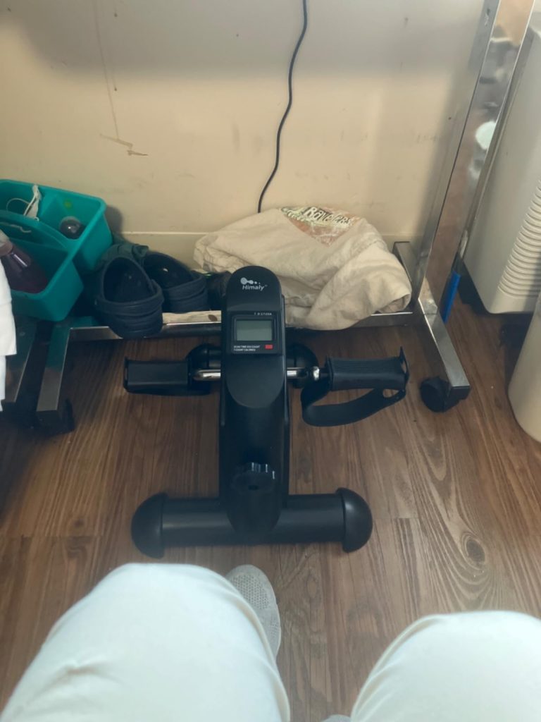 Mini Exercise Bike, himaly Under Desk Bike Pedal Exerciser Portable Foot Cycle Arm & Leg Peddler Machine with LCD Screen Displays