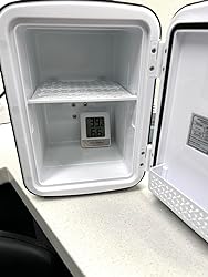 6-YSSOA 4L Mini Fridge 6 Can Portable Cooler & Warmer Compact Refrigerators for Food, Drinks, Office Desk, Black