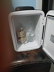 6-YSSOA 4L Mini Fridge 6 Can Portable Cooler & Warmer Compact Refrigerators for Food, Drinks, Office Desk, Black