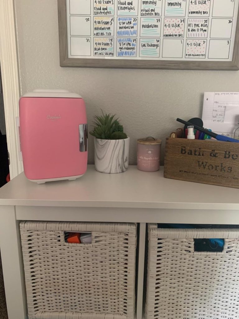 Cooluli Mini Fridge for Bedroom - Car, Office Desk & Dorm Room - Portable 4L/6 Can Electric Plug In Cooler & Warmer for Food, Drinks, Skincare Beauty & Makeup - 12v AC/DC & Exclusive USB Option, Pink
