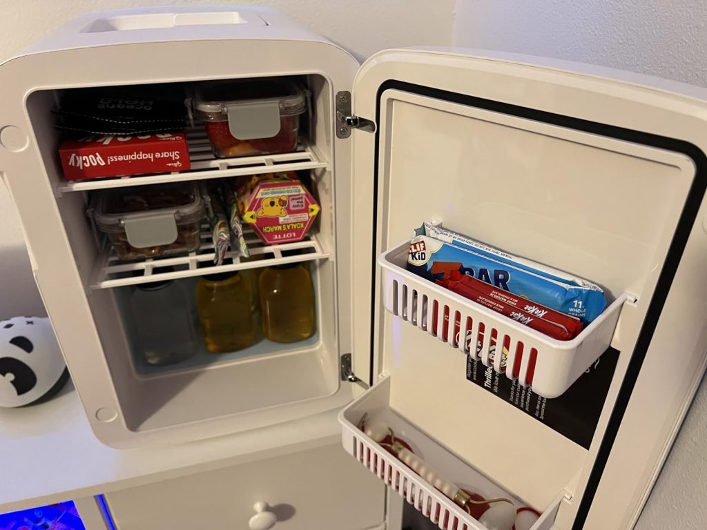 Cooluli 10L Mini Fridge for Bedroom, Car, Office Desk & Dorm - Portable Thermoelectric Cooler & Warmer for Food, Drinks, Skincare - AC/DC Refrigerator with Glass Front, Black