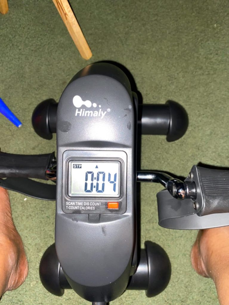 Mini Exercise Bike, himaly Under Desk Bike Pedal Exerciser Portable Foot Cycle Arm & Leg Peddler Machine with LCD Screen Displays