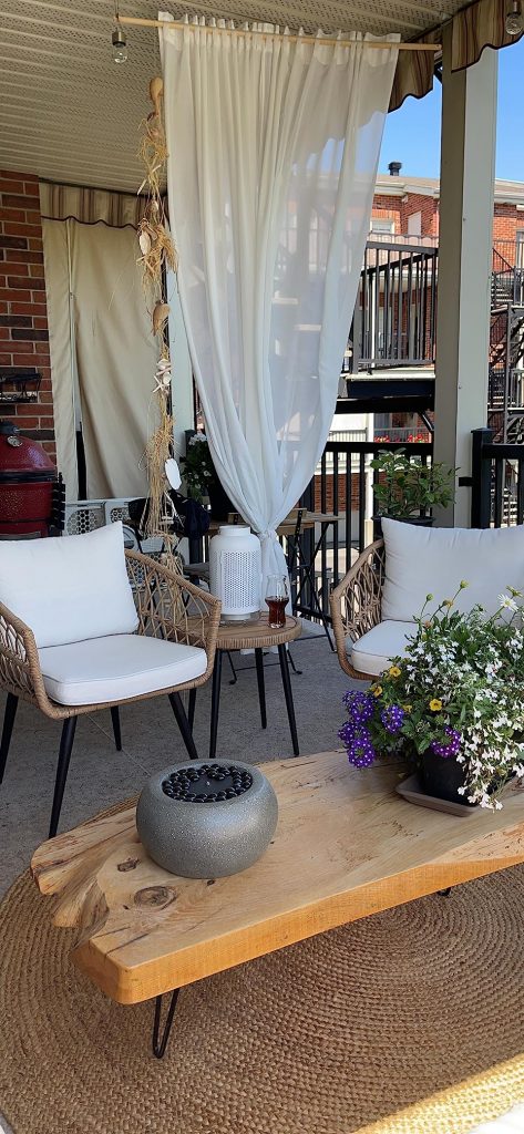 -Quality Outdoor Living 65-YZ03HM Hermosa 3 Piece Chat Set, Aluminum Frame + Tan Wicker + Linen Cushions