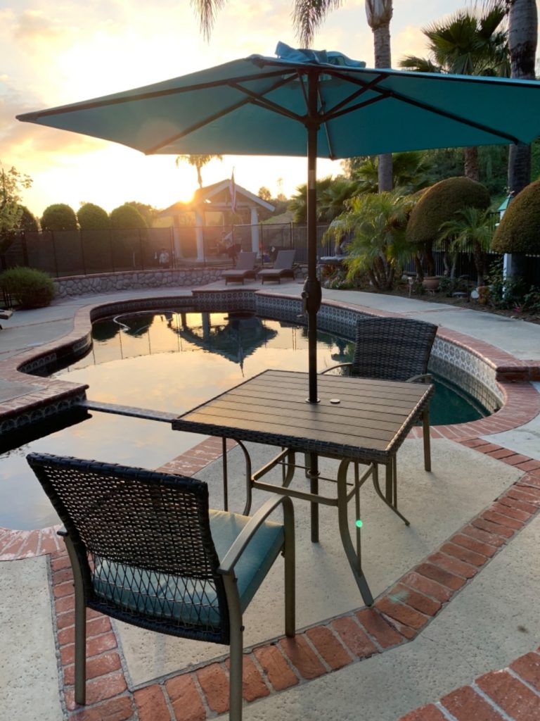 Pamapic Outdoor Piece Patio Dining Set, Weather Resistant PE Rattan Table and Chairs, Comfortable Cushions, Easy Maintenance, 5 PCS, Beige