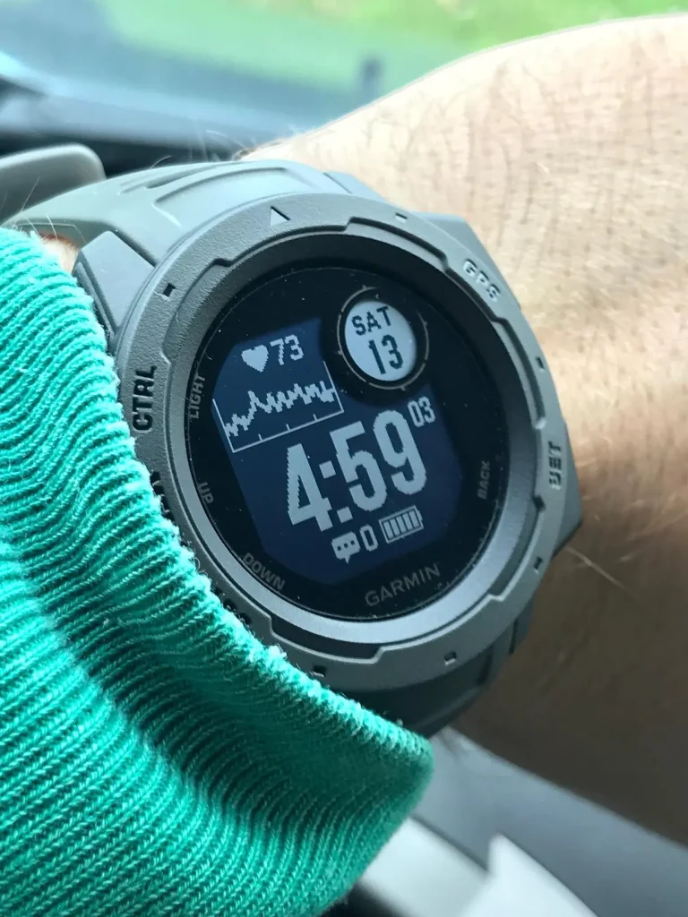 Garmin Instinct, Rugged Outdoor Watch with GPS, Features Glonass and Galileo, Heart Rate Monitoring and 3-Axis Compass, Graphite