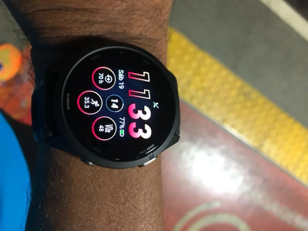 Garmin Forerunner 265 Running Smartwatch, Colorful AMOLED Display, Training Metrics and Recovery Insights, Black and Powder Gray