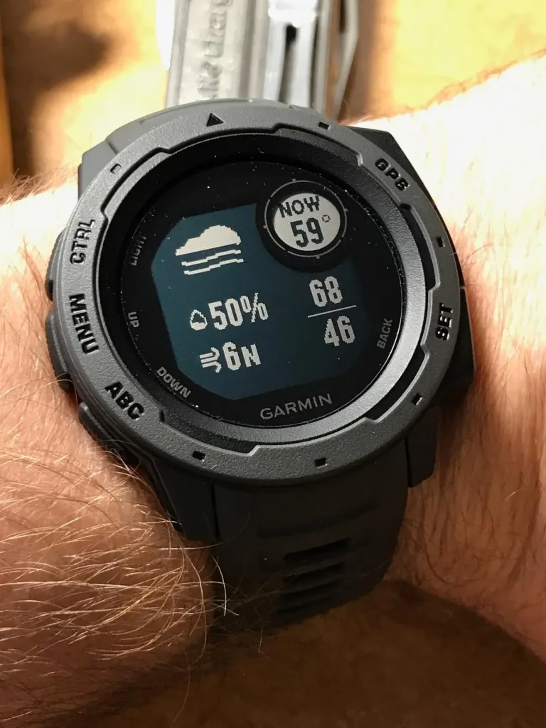 Garmin Instinct, Rugged Outdoor Watch with GPS, Features Glonass and Galileo, Heart Rate Monitoring and 3-Axis Compass, Graphite