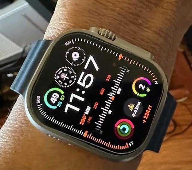 Apple Watch Ultra 2 [GPS + Cellular 49mm] Smartwatch with Rugged Titanium Case & Blue Alpine Loop Medium. Fitness Tracker, Precision GPS, Action Button, Extra-Long Battery Life, Carbon Neutral